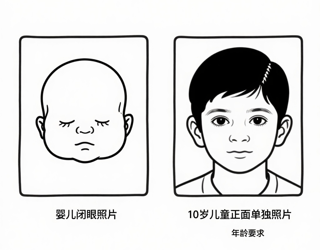 印度签证儿童照片示意图